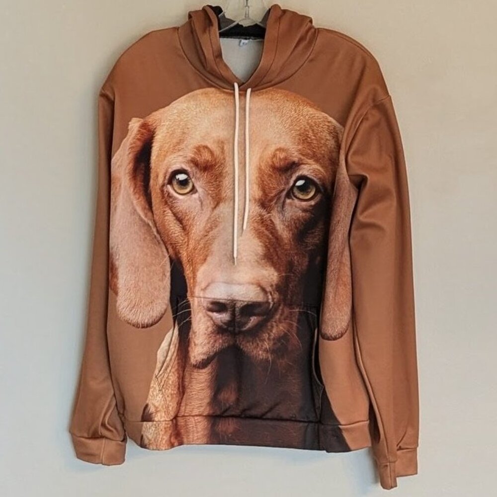 Vizsla Unisex Brown Bronze 3D Graphic Printed Hoodie | Size Large